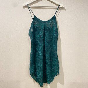 Vintage Inner Most Green Lingerie Dress with Floral Pattern